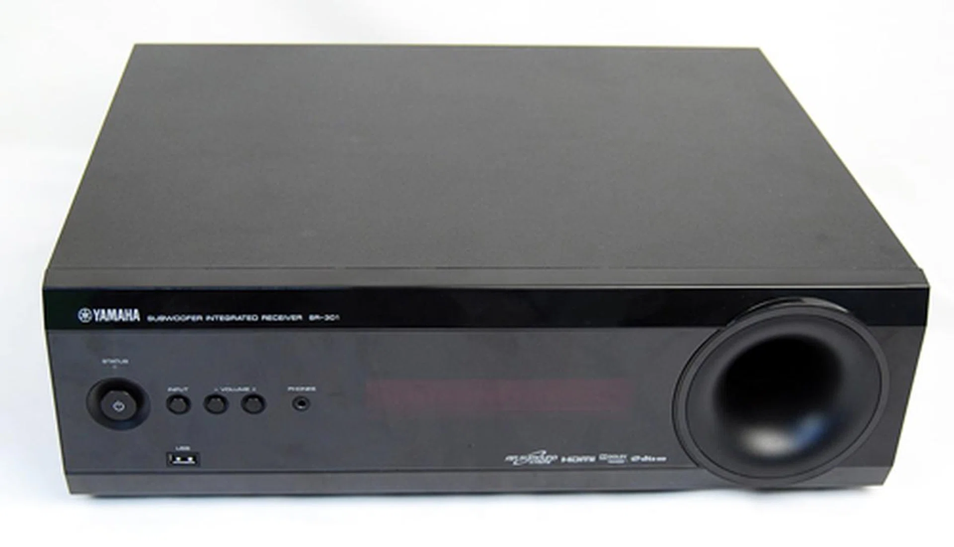 The receiver unit has a glossy finish and also doubles up as a subwoofer.