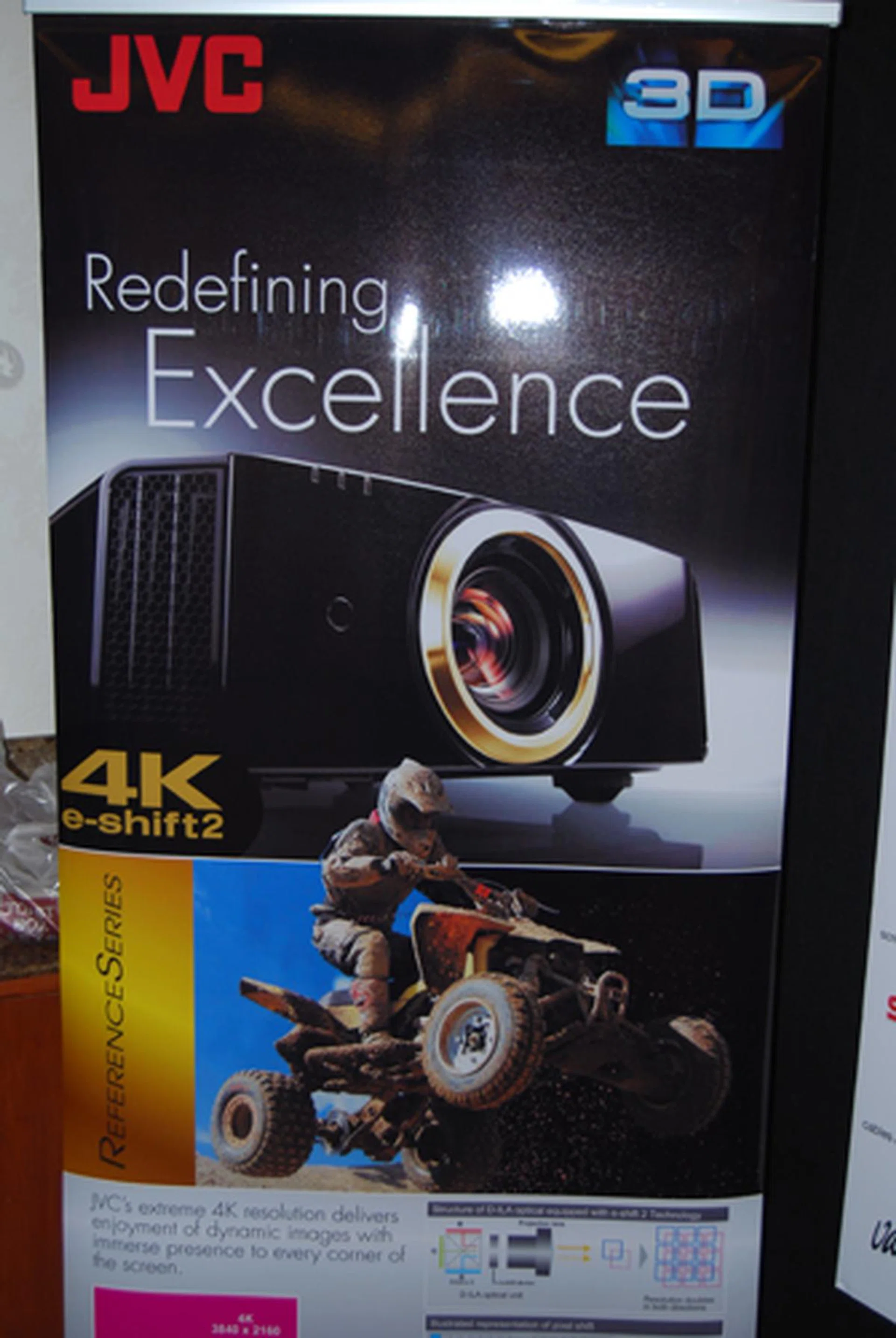 The new line of projectors from JVC, namely the 4K e-shift 2 series, has not made it on to the market as of yet but consumers were given a sneak preview at the performance of the products at the event.