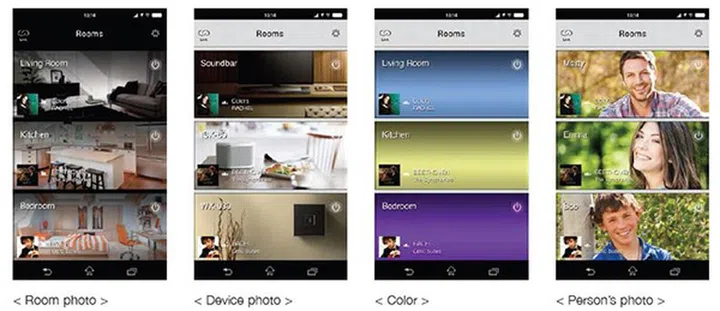 Customise your icons for each room with your own photos.