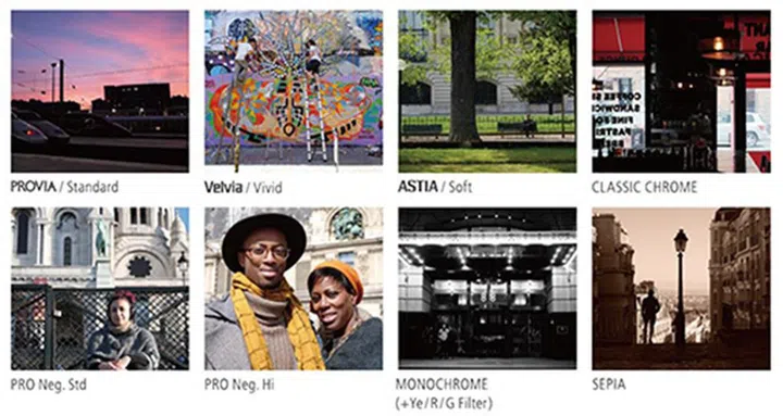 You'll also get the full set of Fujfilm's film simulation modes.