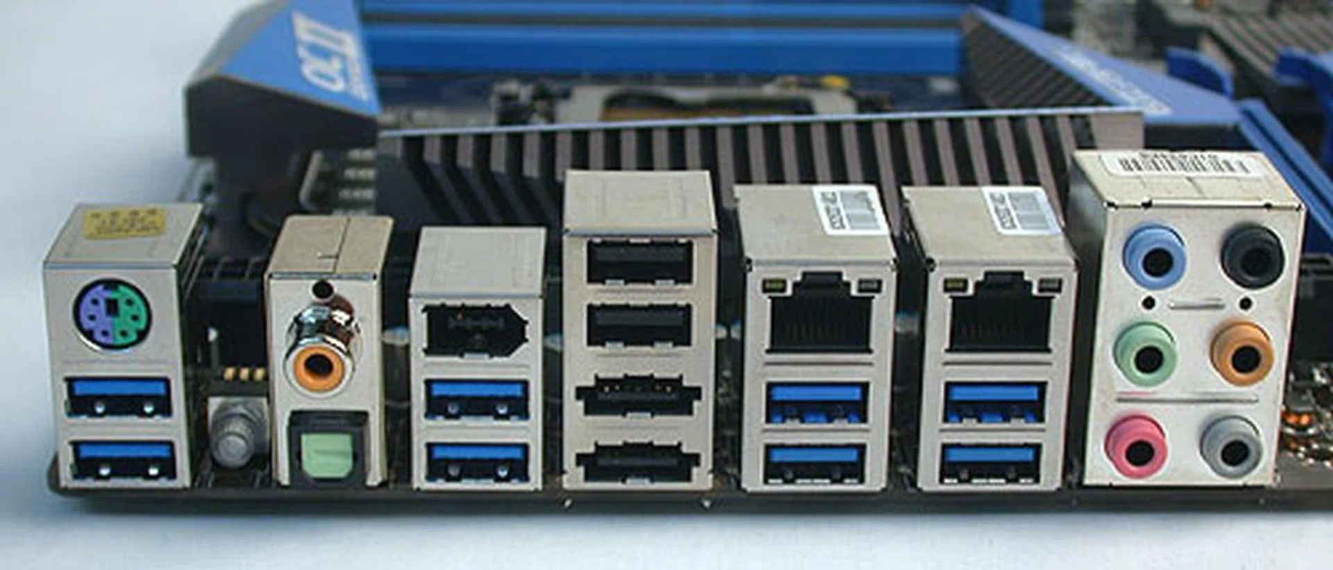 MSI has embraced USB 3.0 fully, with eight ports at the rear panel. There are also dual Gigabit Ethernet ports, FireWire and even two eSATA ports. Along with the usual audio jacks and S/PDIF (coaxial and optical) outputs, there's also a Clear CMOS button.