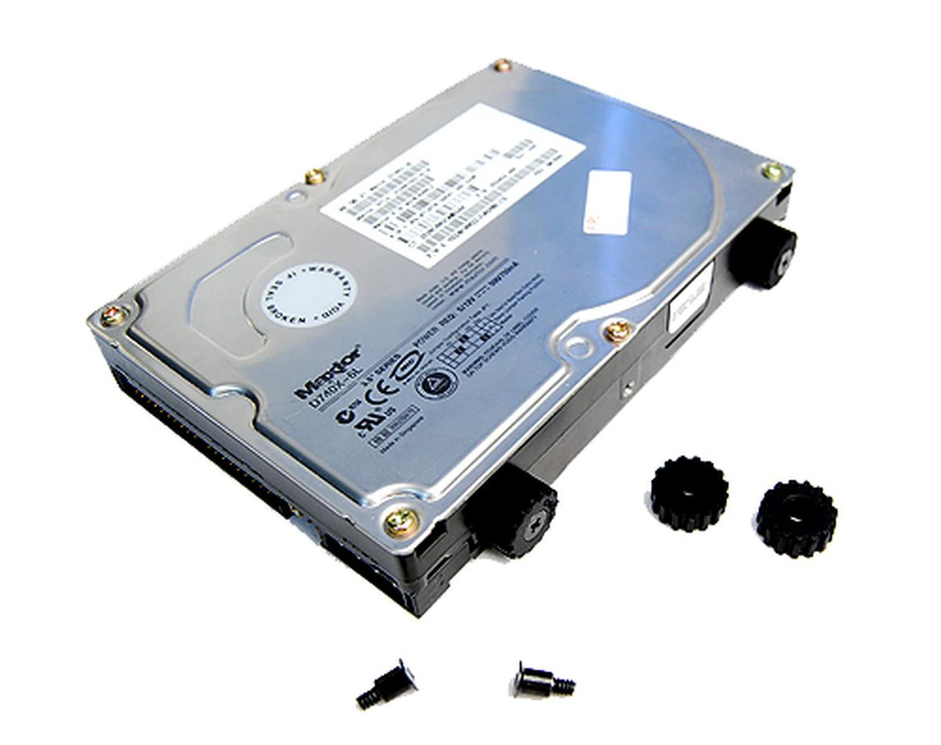 Installing hard drives is a pretty primitive, but thankfully straightforward process. No elegant clip-on racks here, instead users are required to use a screw and rubber bushings.