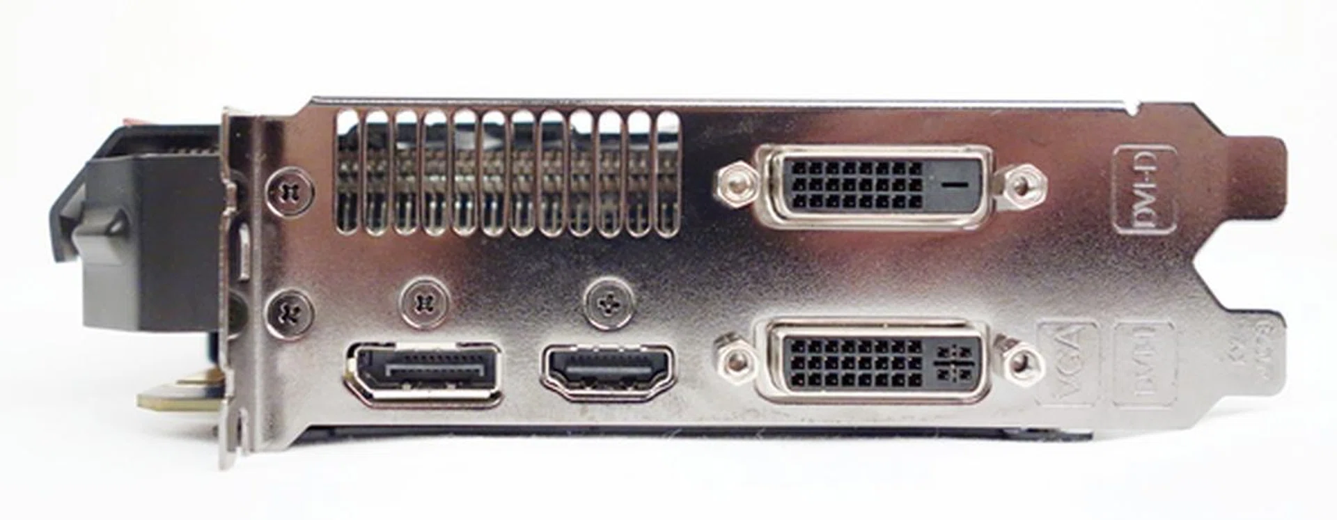 The rear video connectivity ports of the ASUS GTX 780 card include two DVI ports, one HDMI port and one DisplayPort output.