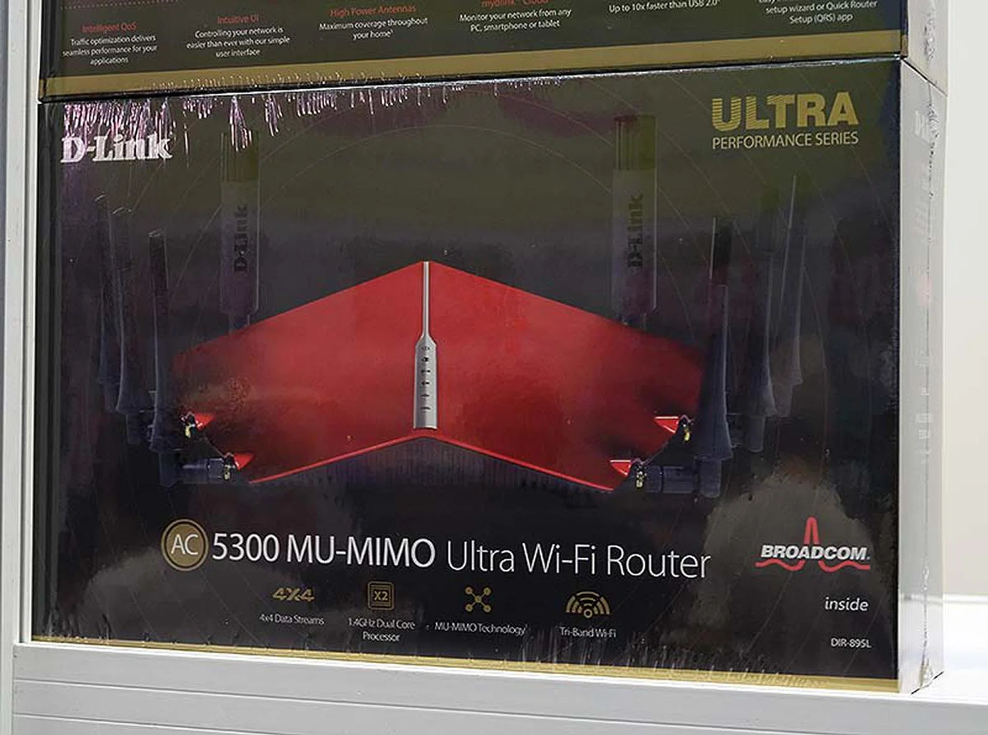 The D-Link DIR-895L is the latest AC5300-class router to hit the stands. It supports MU-MIMO technology and offers a total data transfer rate of 5300Mbps on its three networks. It is going for $399 (U.P. $459).