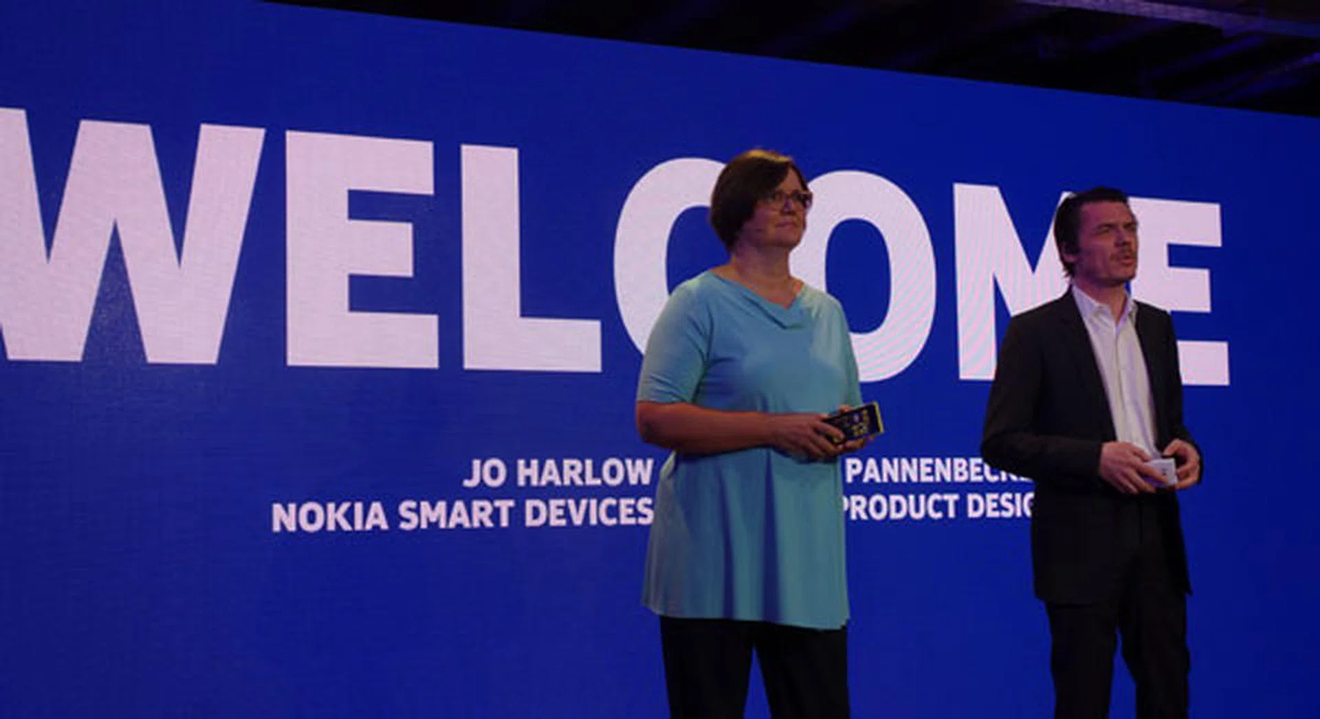 On stage at the London launch event were Nokia executives Jo Harlow,  Vice President for Smart Devices, as well as Stefan Pannenbecker, Vice President for Industrial Design.