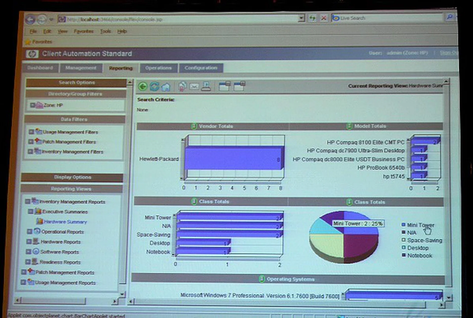 A drilldown of PC system types, OS used and many more nitty-gritty details.