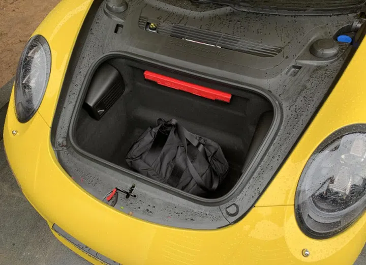 The front boot is actually quite big. I reckon it can store enough for a weekend getaway.
