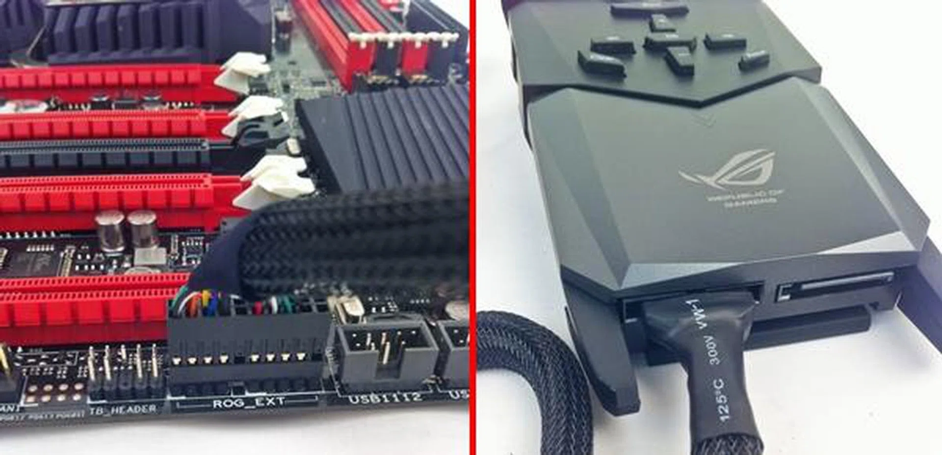 The OC Panel console is connected to the motherboard with custom data cable, while a SATA power connector is used to power up the console. So if the OC Panel isn't mounted in the 5.25-inch drive bay, it would only be useful and accessible if the system was left in the open. Otherwise you would have to open the casing's side panel to hook up the OC Panel before usage.