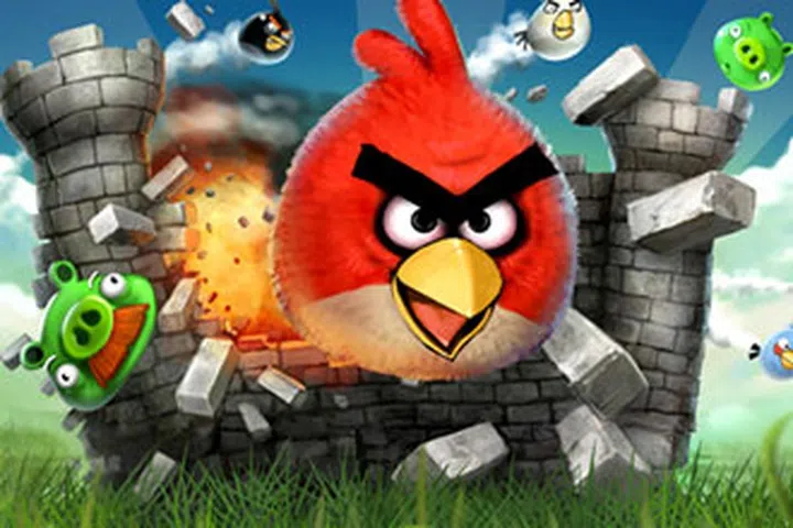 Screenshot of Angry Birds, the top paid iPhone app around the world.
