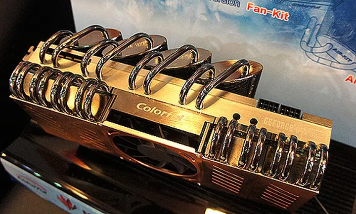 For greater cooling efficiency, one could add on the optional air kit radiators to the card.