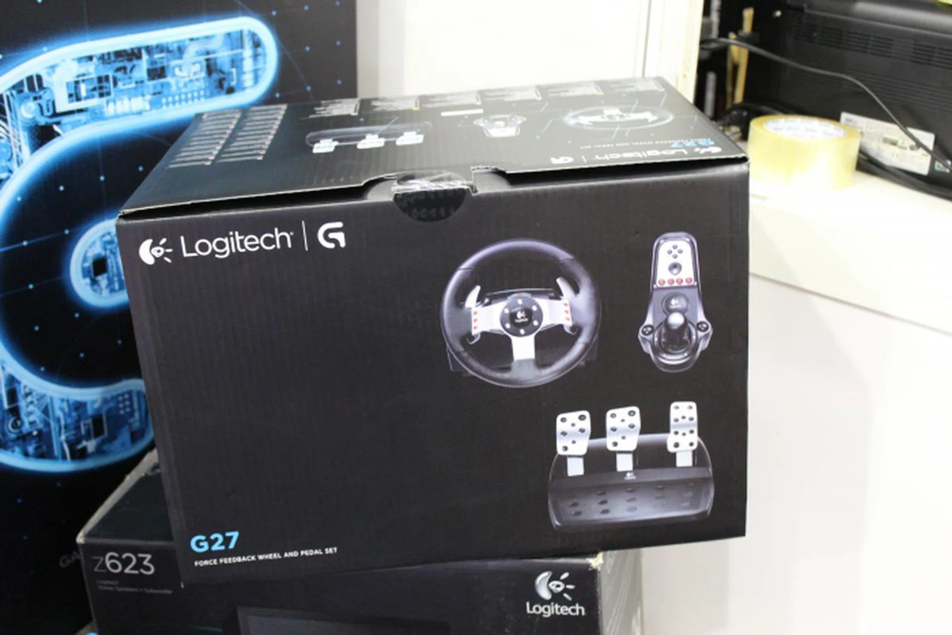 The G27 racing wheel and pedal with gear shifter module is one of the best racing wheels you can get, with metal construction and leather grips. You can use it on the Xbox One and PC but not on PS4, so take note. $359 at Sitex, $429 normally.