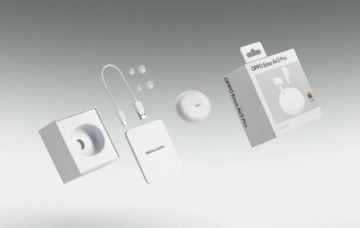 Accessories and components with each Oppo Enco Air3 Pro.