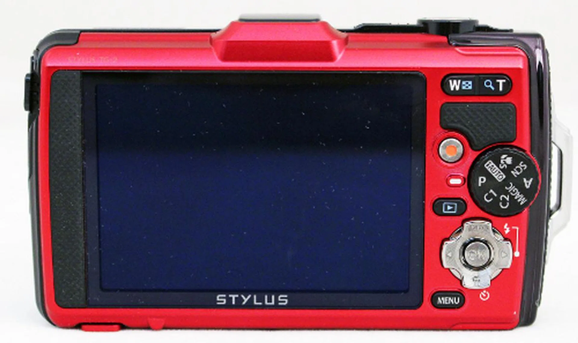 The OLED display takes up most of the rear, so the buttons and mode dial have to be downsized in order to fit this space.