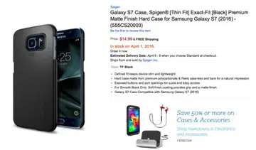 The Spigen case for the Samsung Galaxy S7. <br> Image source: Amazon