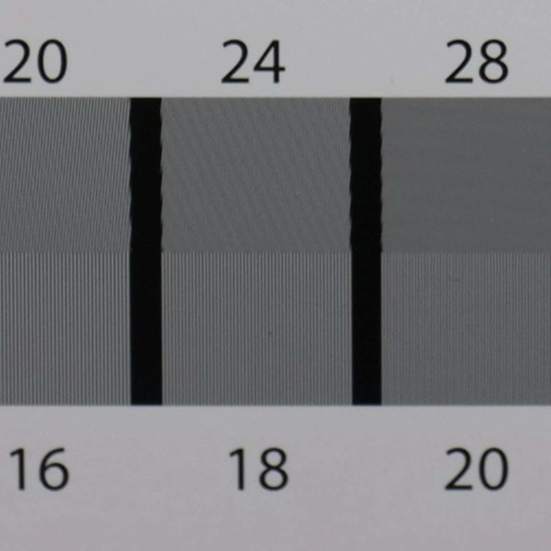 100% crop of our resolution chart test.