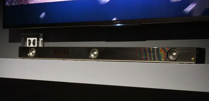 There's just 3 woofers on this sound bar, but that's all it needs to handle Dolby Atmos content or even up-mix stereo content to virtual surround sound using Sony's Vertical Surround Sound Engine tech.