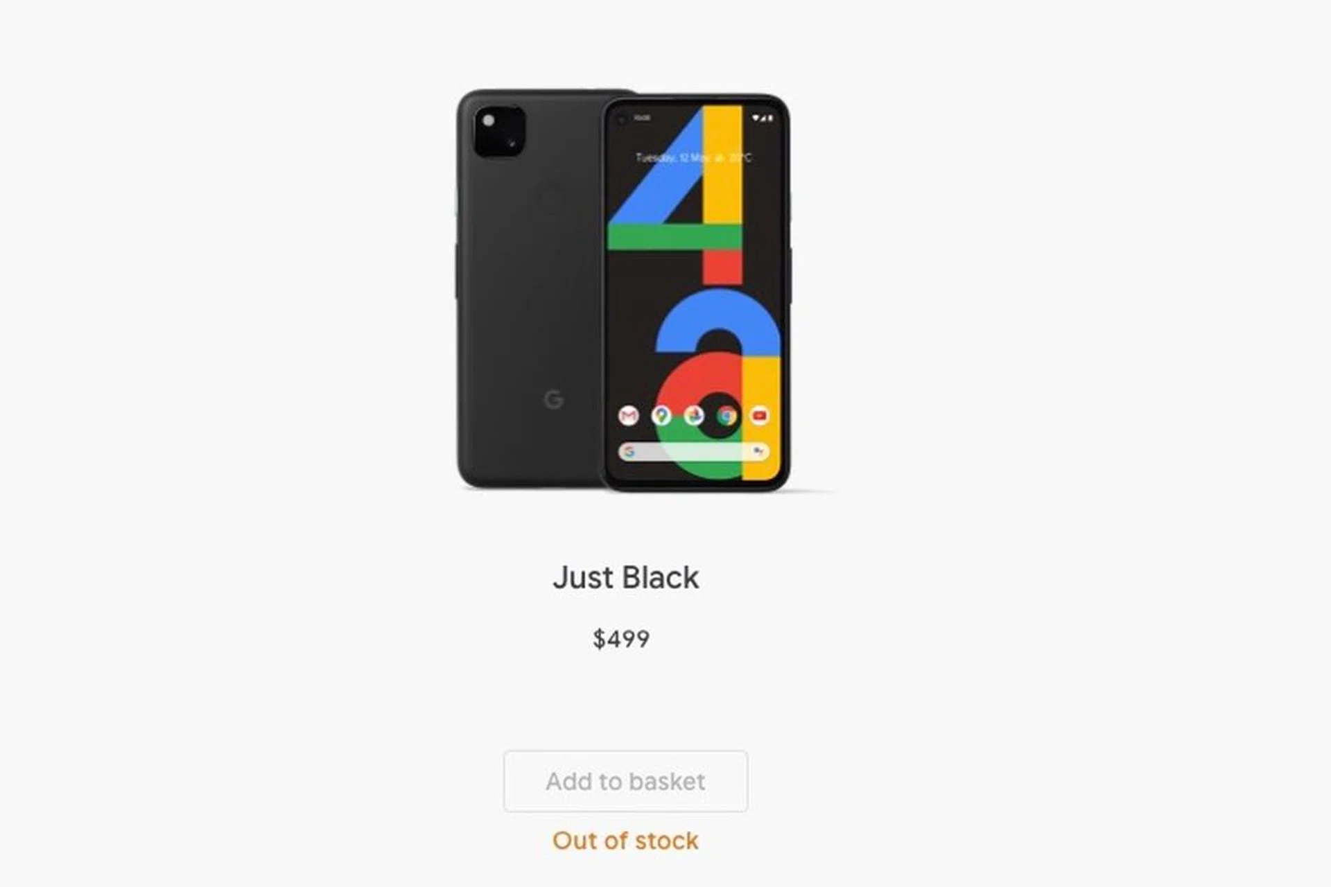 The Google Pixel 4a is currently out of stock. It is said to remain on sale as a low-cost option. 