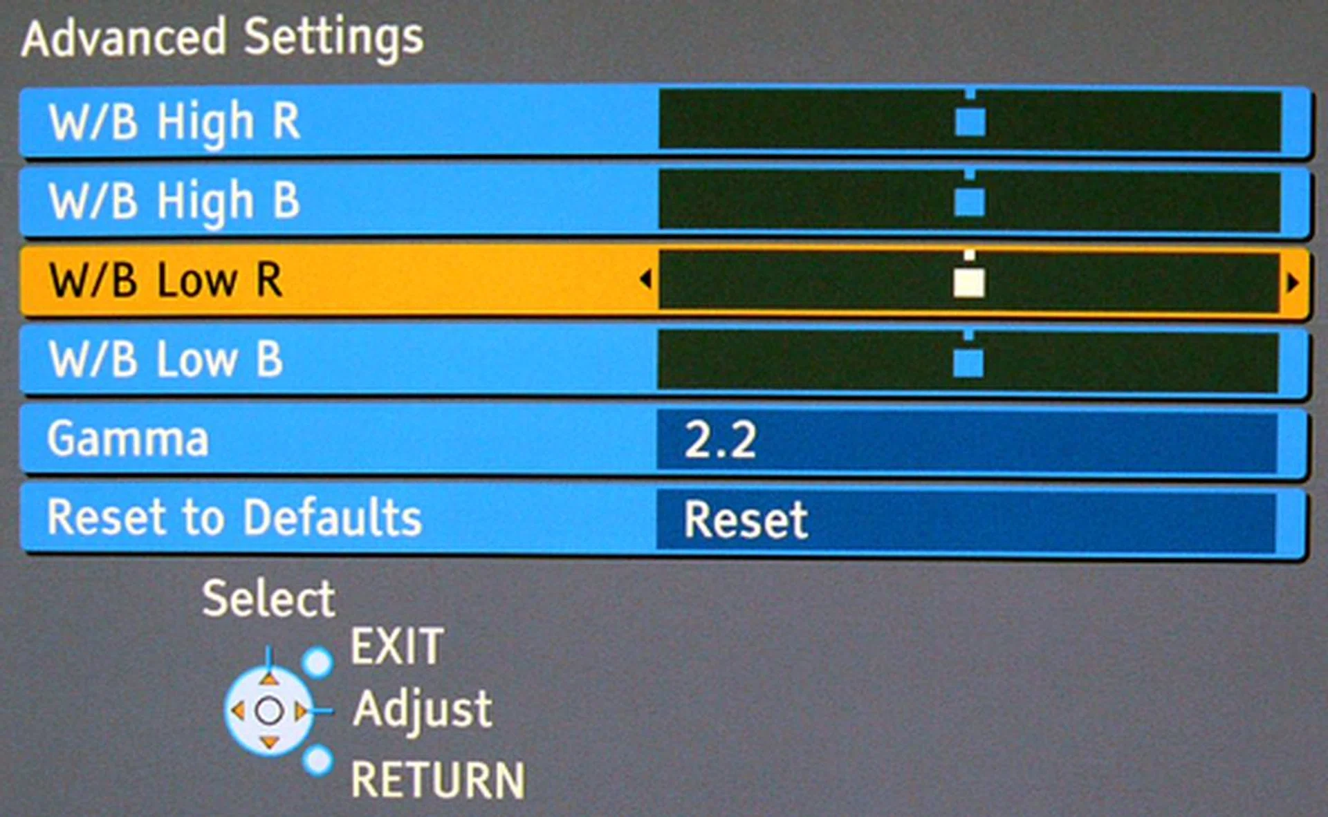 Other than the standard display adjustments, you can also tweak the Z1's PC input should you wade deeper into the TV's Advanced Settings, such as the white balance for specific red and blue areas.