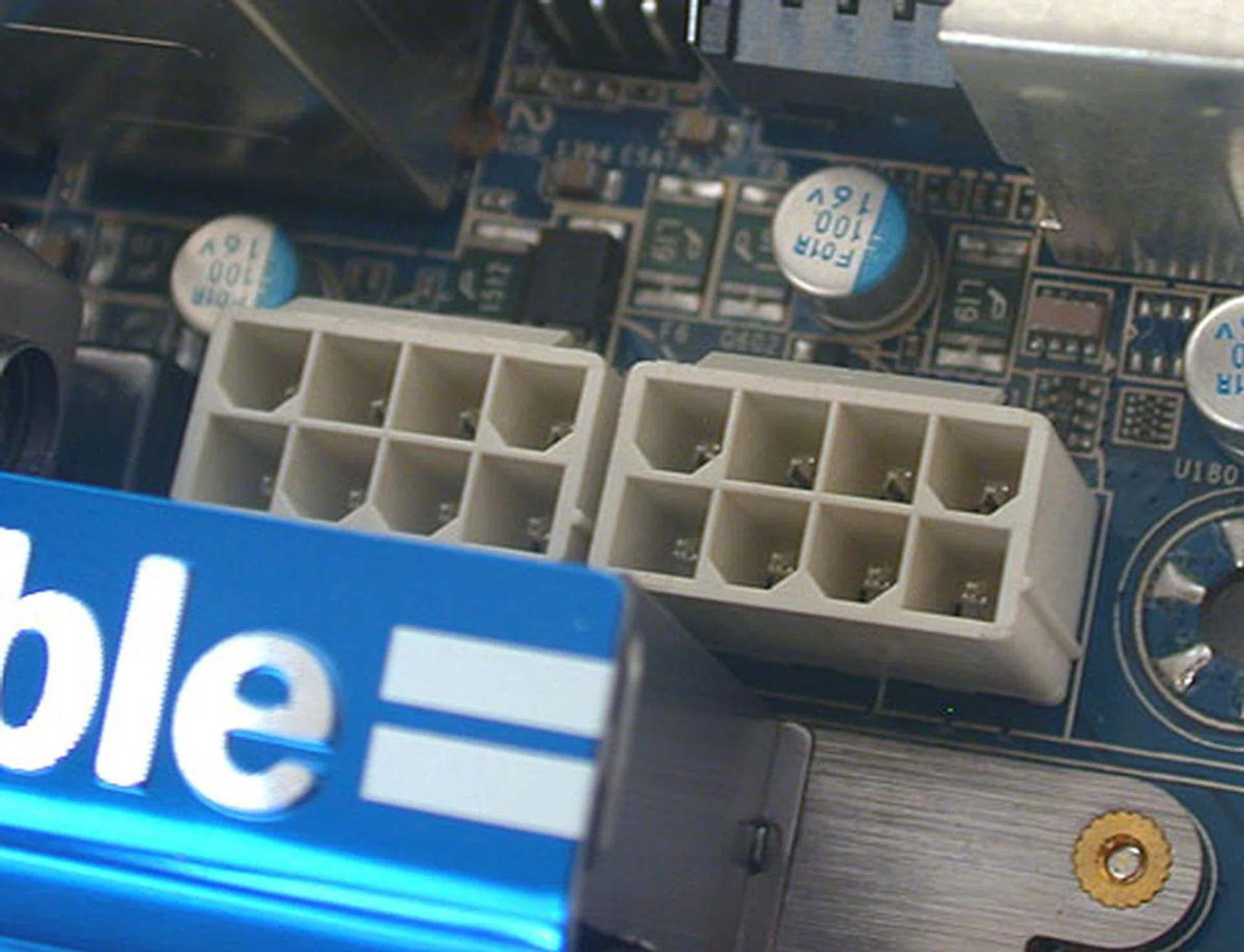 In case you're doubting Gigabyte, there are two 8-pin 12V ATX power connectors. 