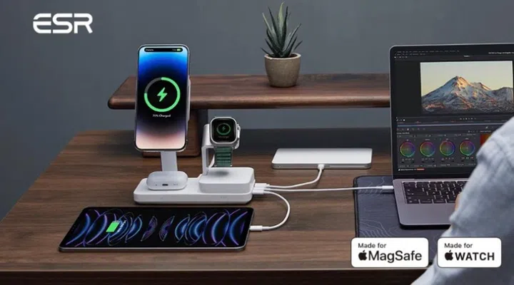The ESR 100W 6-in-1 Charging Station with MagSafe + CryoBoost.
