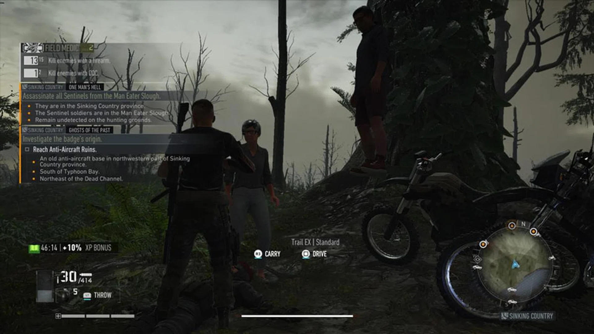 This screenshot has it all. An ugly HUD and a floating NPC!