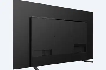 The OLED panel is actually very thin but the A8H is 5.2cm thick because of the Acoustic Surface Audio system and the ports on the back. (Image: Sony.)