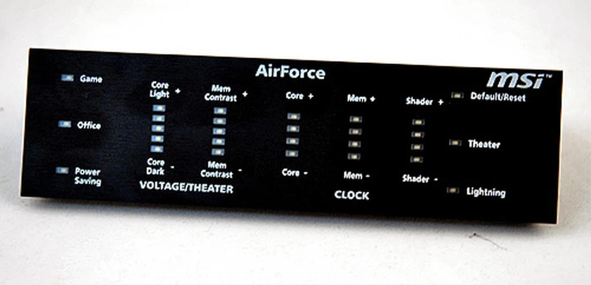 The AirForce Panel allows users to overclock the card on-the-fly, and also allow users to change profiles quickly to suit their usage.