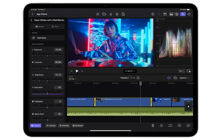 New colour grading presets. Source: Apple.