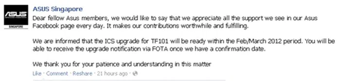 Source: ASUS Singapore Facebook Page