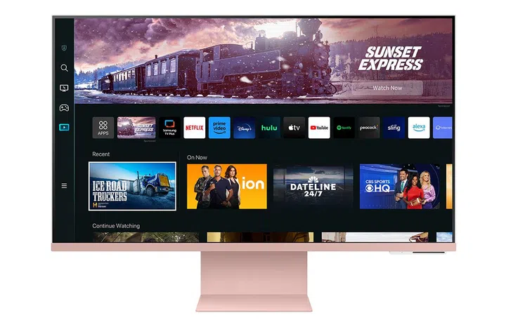 Samsung Smart Monitor M8 (2023) in Sunset Pink.