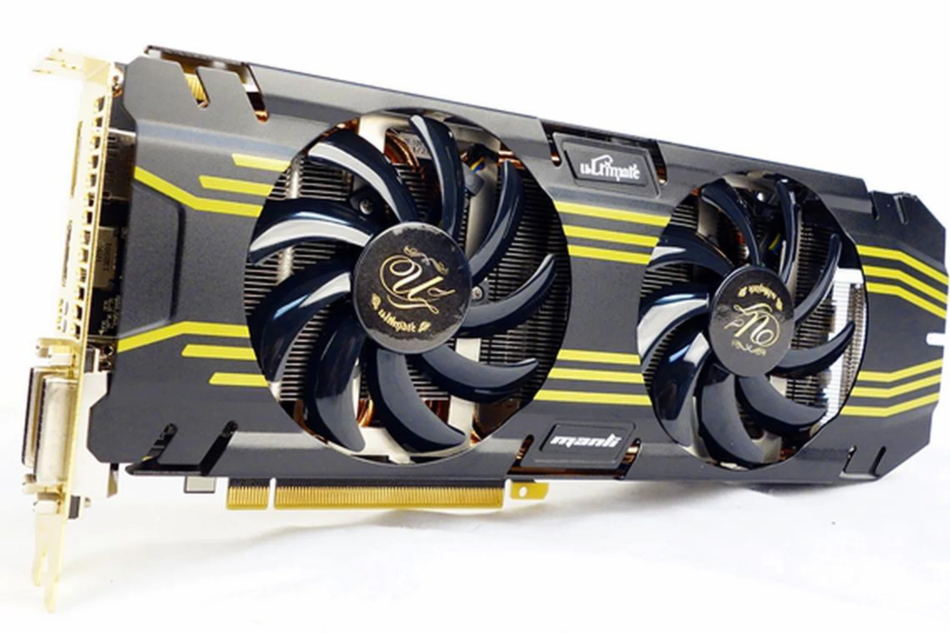 Besides featuring more video memory than usual, it's finished with bright yellow racing streaks and has a light gold rear bracket.