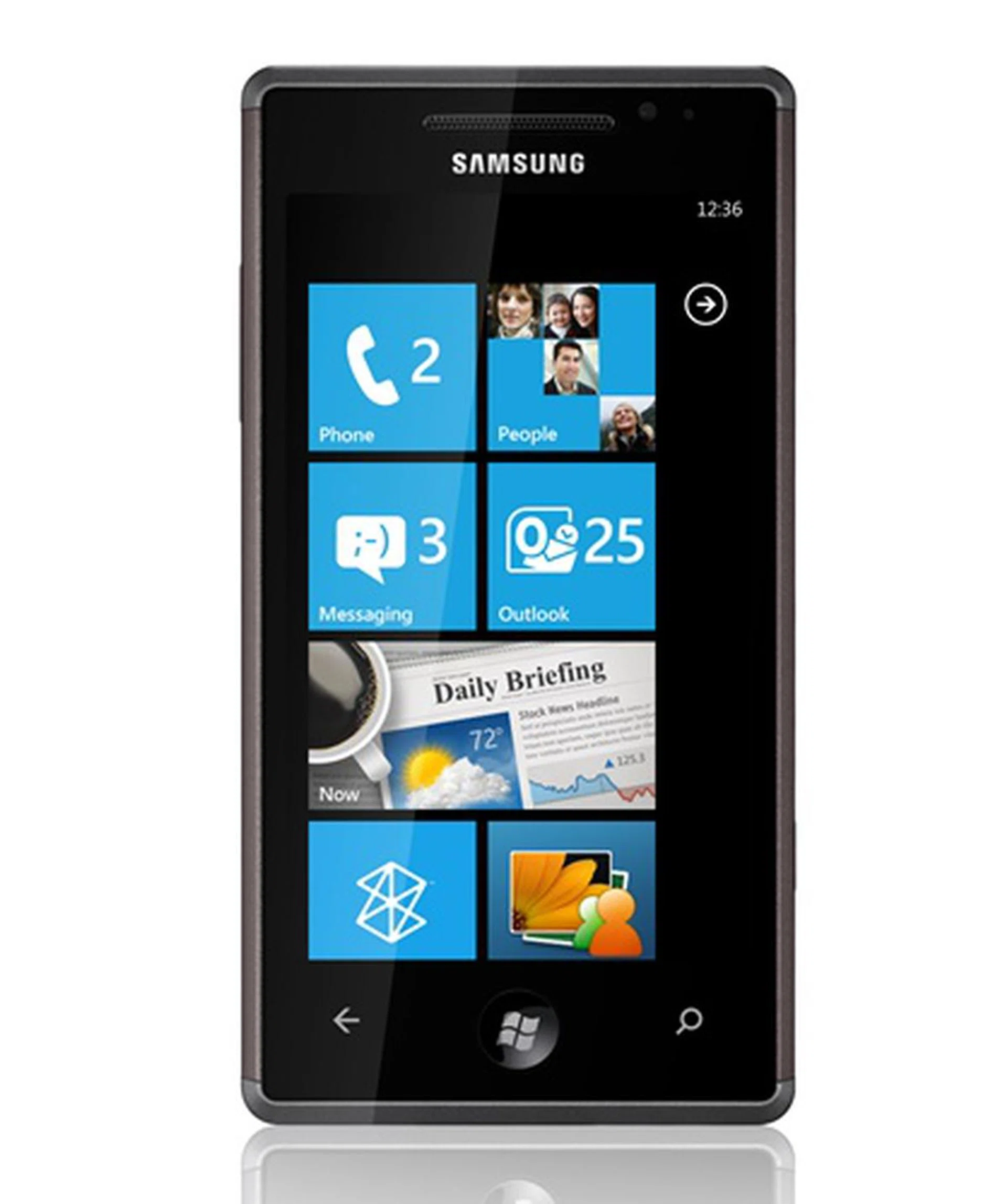Looking simple and straightforward, this is the Samsung Omnia 7 - the Korean giant's first Windows Phone 7 device.