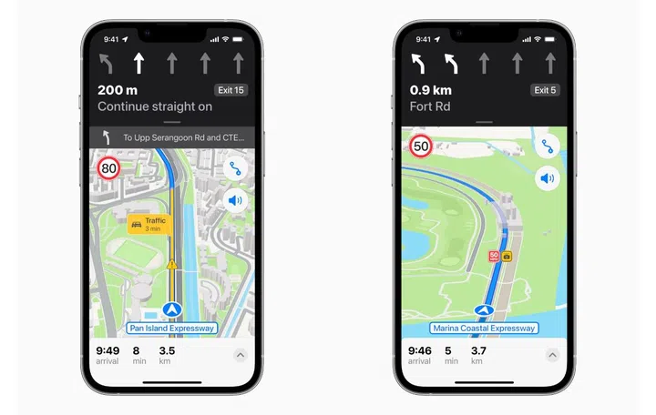 Drivers should appreciate the improved driving views. (Image source: Apple)