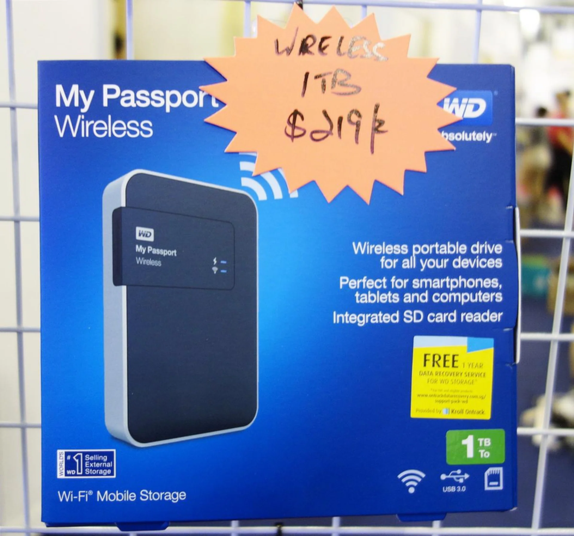 The WD My Passport Wireless is a portable HDD with built-in Wi-Fi that allows seamless transfers of photos and videos between your smartphone or tablet. It also features an onboard SD card slot so you can transfer files from your SD card without a PC. The 1TB version is priced at S$219 and the 2TB versions costs S$299.