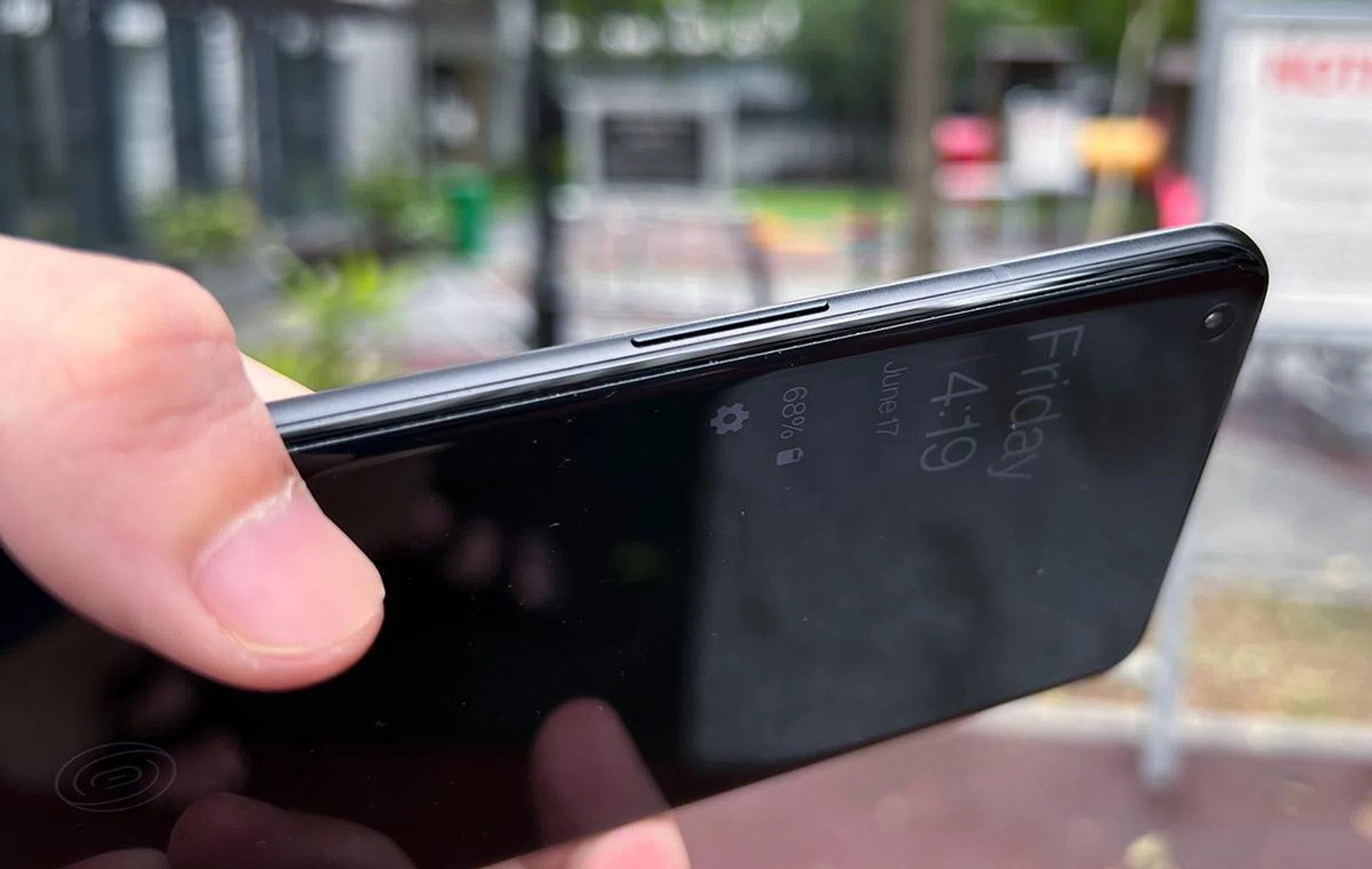 Volume button is on the opposite side of the device.