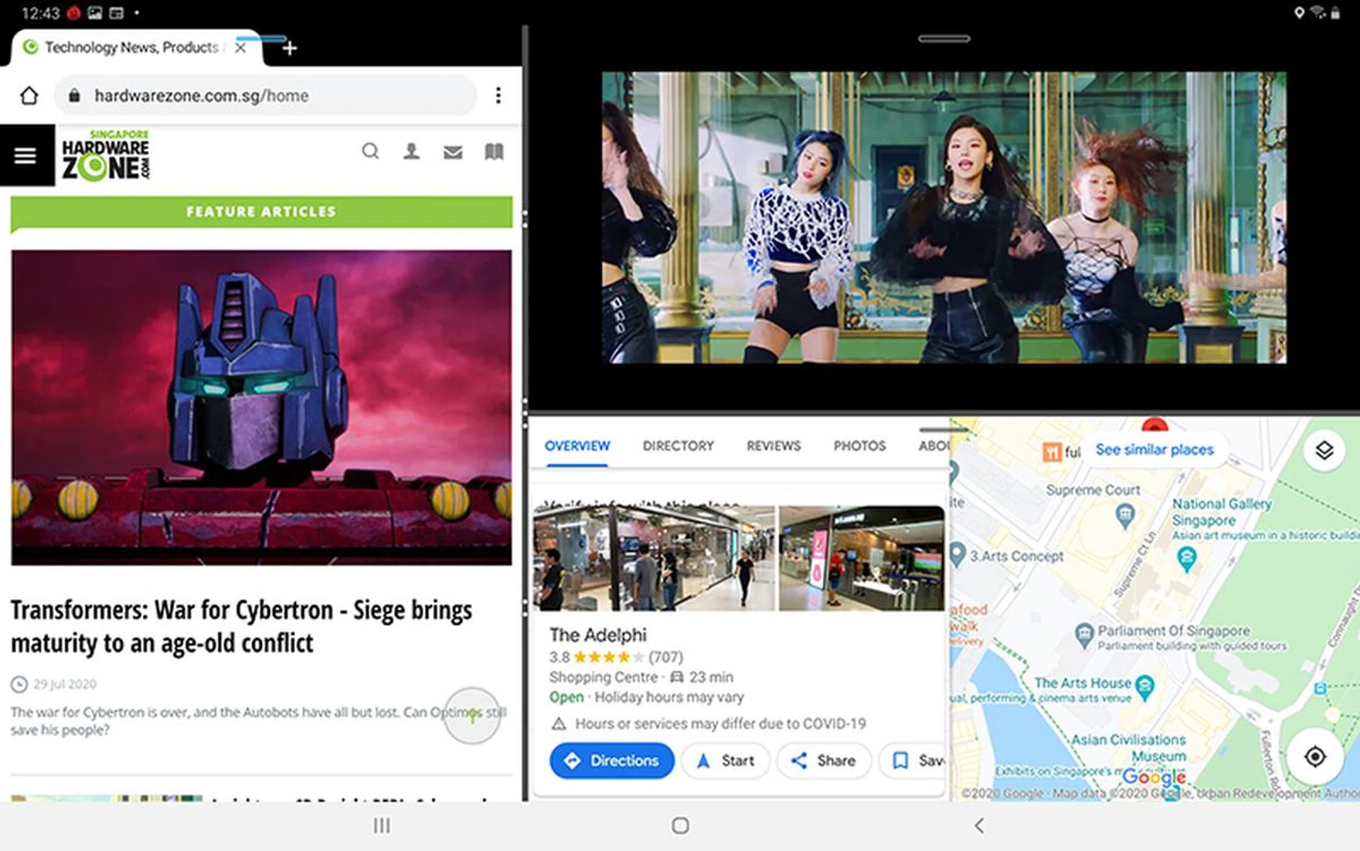 A successful Multi-Active Window layout.