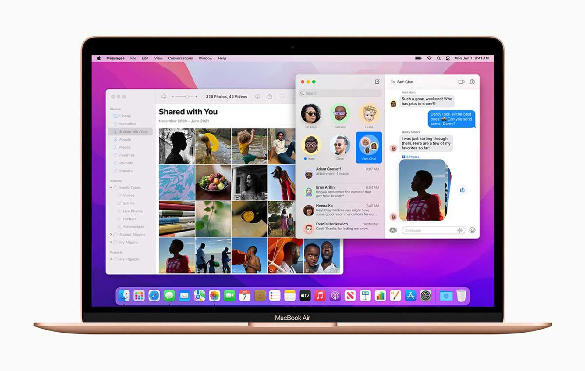 Content shared over Messages have their own section now.