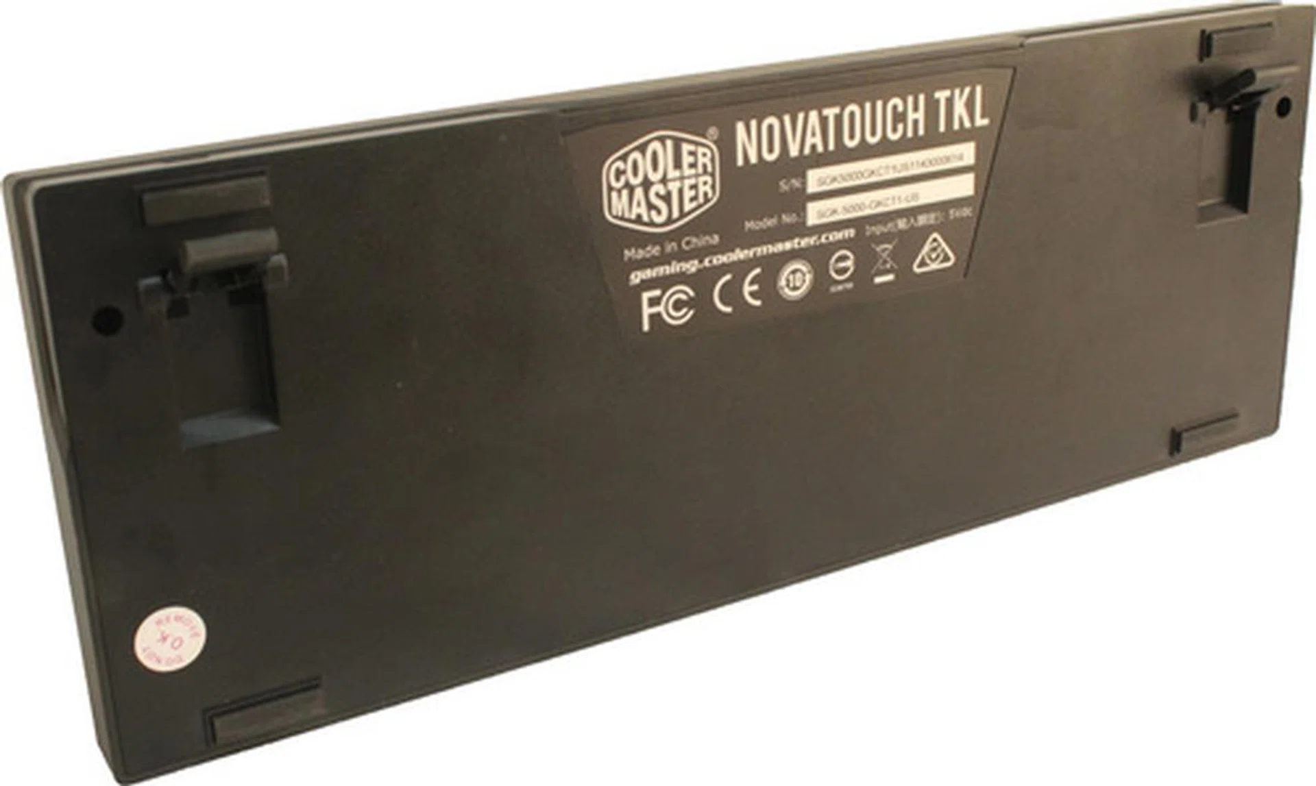 The rubber stops are sizable and they make sure the NovaTouch doesn't move around when you're typing. 