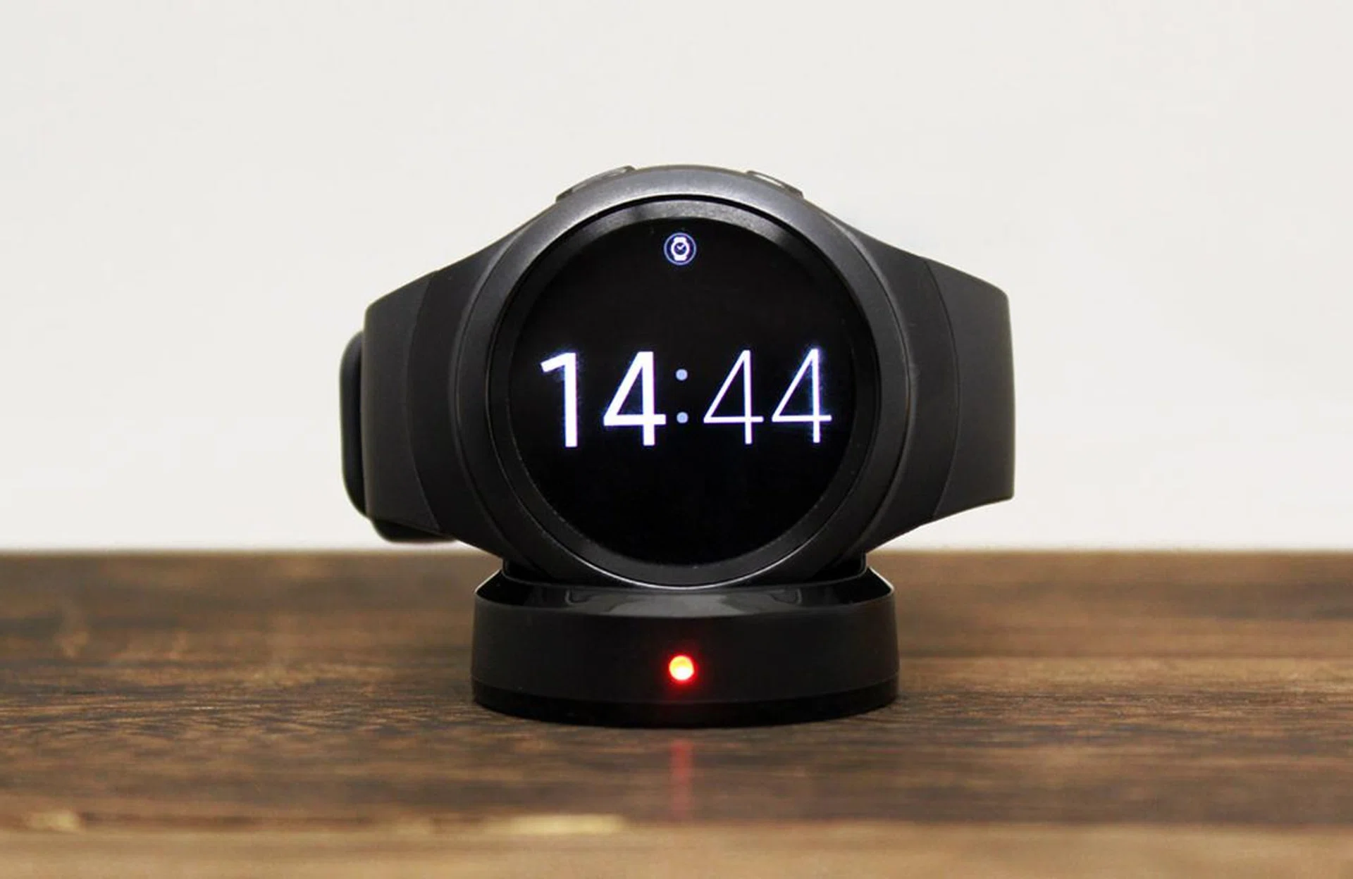 The watch face flips sideways when the watch is charging. I've switched to an easier to read digital face here.