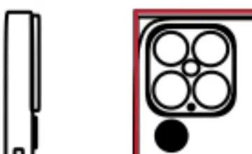 The purported rear camera layout of the Apple iPhone 13. <br>Image source: @choco_bit