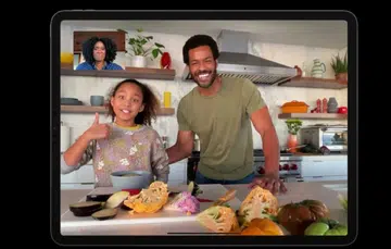 The Center Stage camera feature on the new Apple iPad Pro (2021) models .