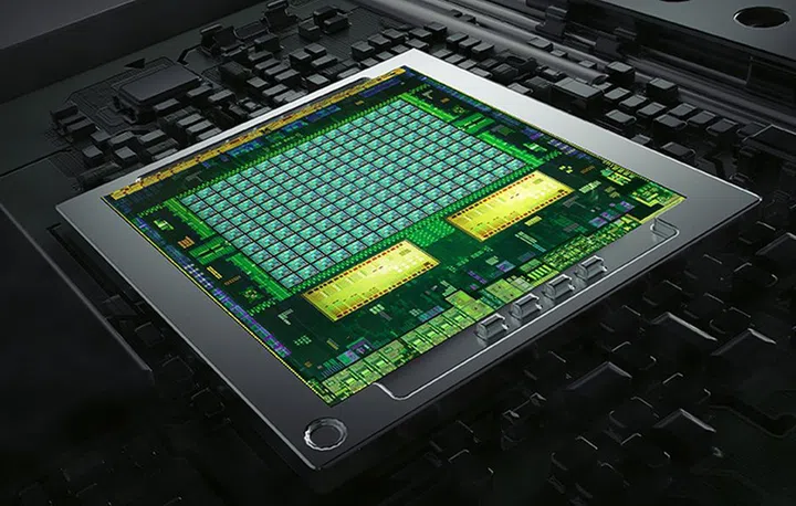 A die shot of the 64-bit Project Denver CPU infused Tegra K1. Unlike the 32-bit quad-core variant, the 64-bit version will feature dual main processing cores. Both editions will still sport the 192-core Kepler GPU though.