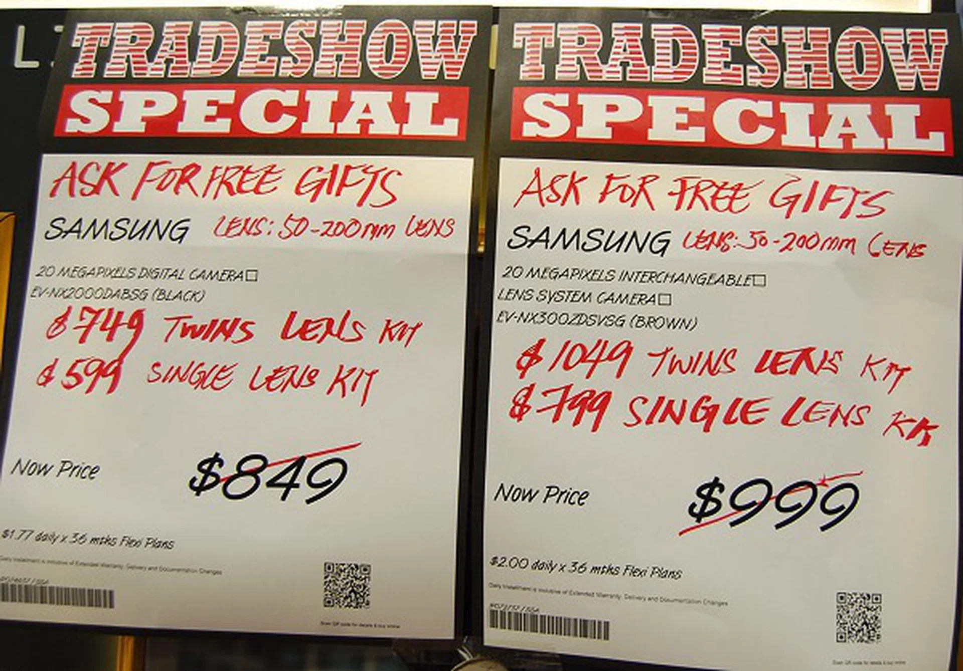 Here's the pricing of the NX200 and NX300 models at the CEE 2013 show.