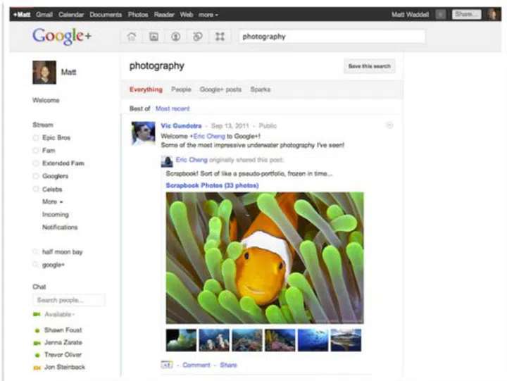 Searching for photography-related stuff in Google+?