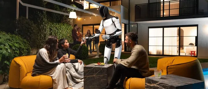 Tesla's vision of a humanoid robot serving humans. Photo: Tesla