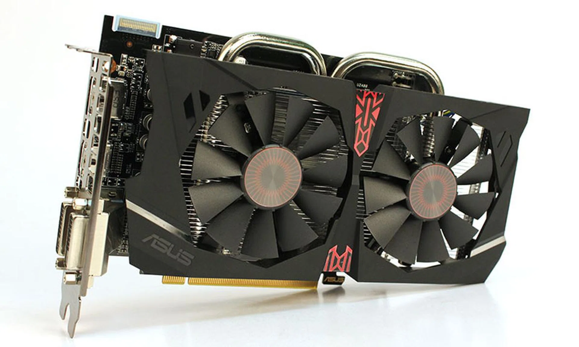 The card sports the aggressive design of ASUS' Strix series of cards and its DirectCU II cooler.
