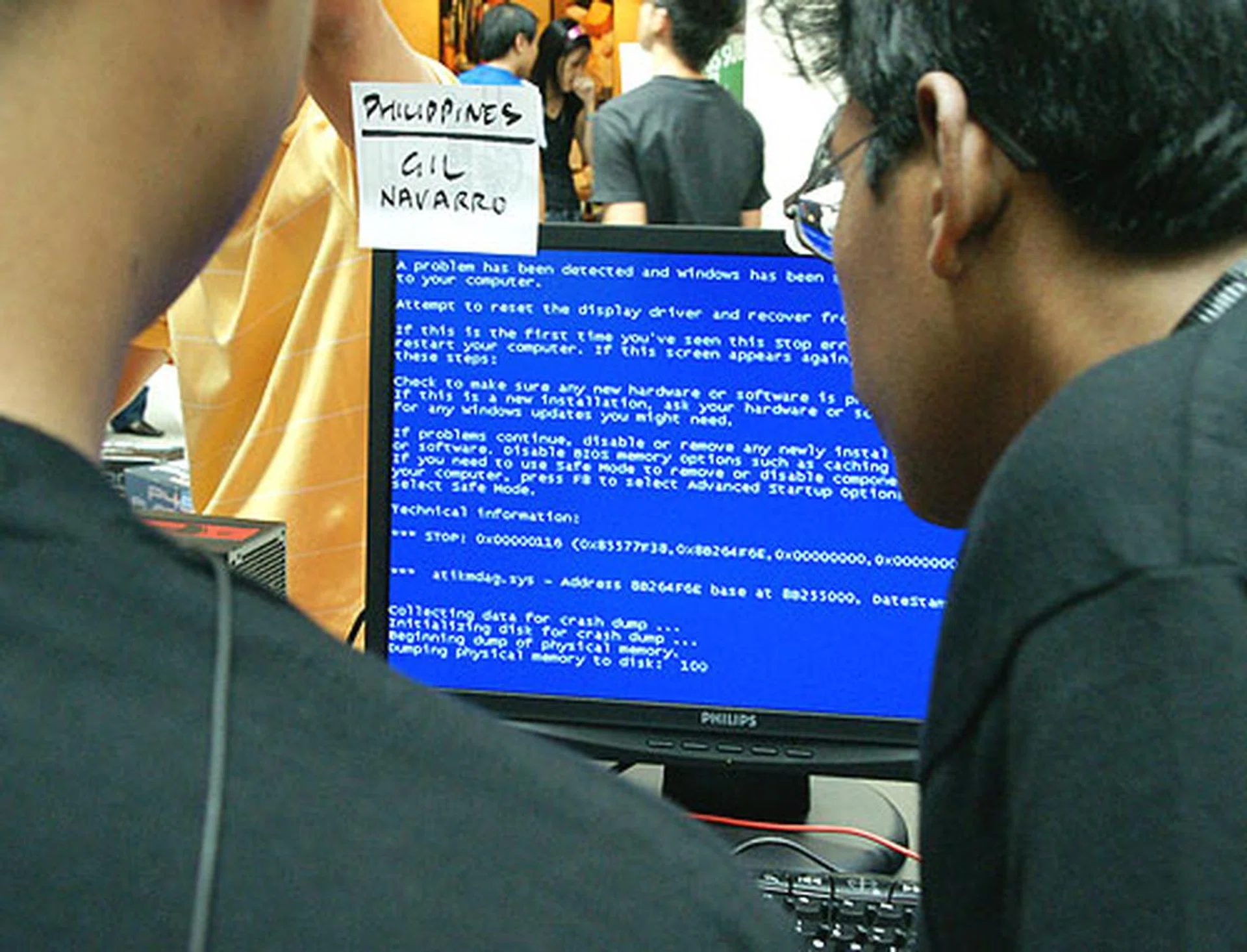  A blue screen of death! Another common occurrence when trying to overclock the system.  