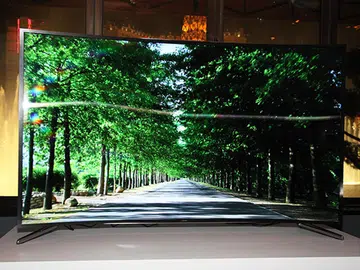 The Samsung bendable TV prototype on display at a closed door event on the eve of CES 2014.