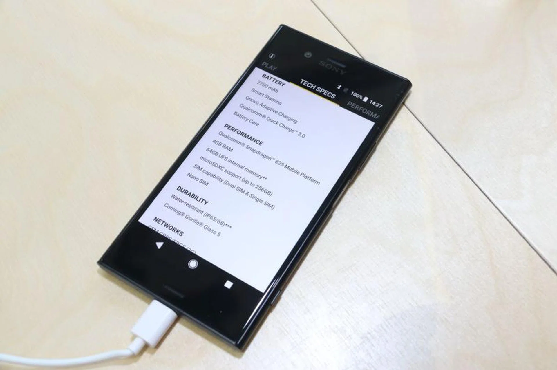 The Xperia XZ1's 5.2-inch is a Full HD HDR Ultra display.