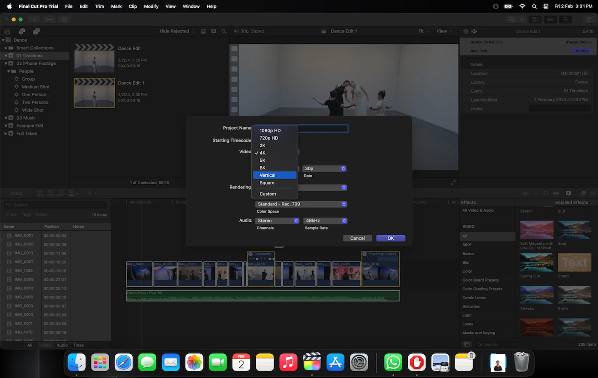Modify and change it to a Vertical format video.